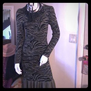 Dress/Fur Jacket/Necklace/Earrings